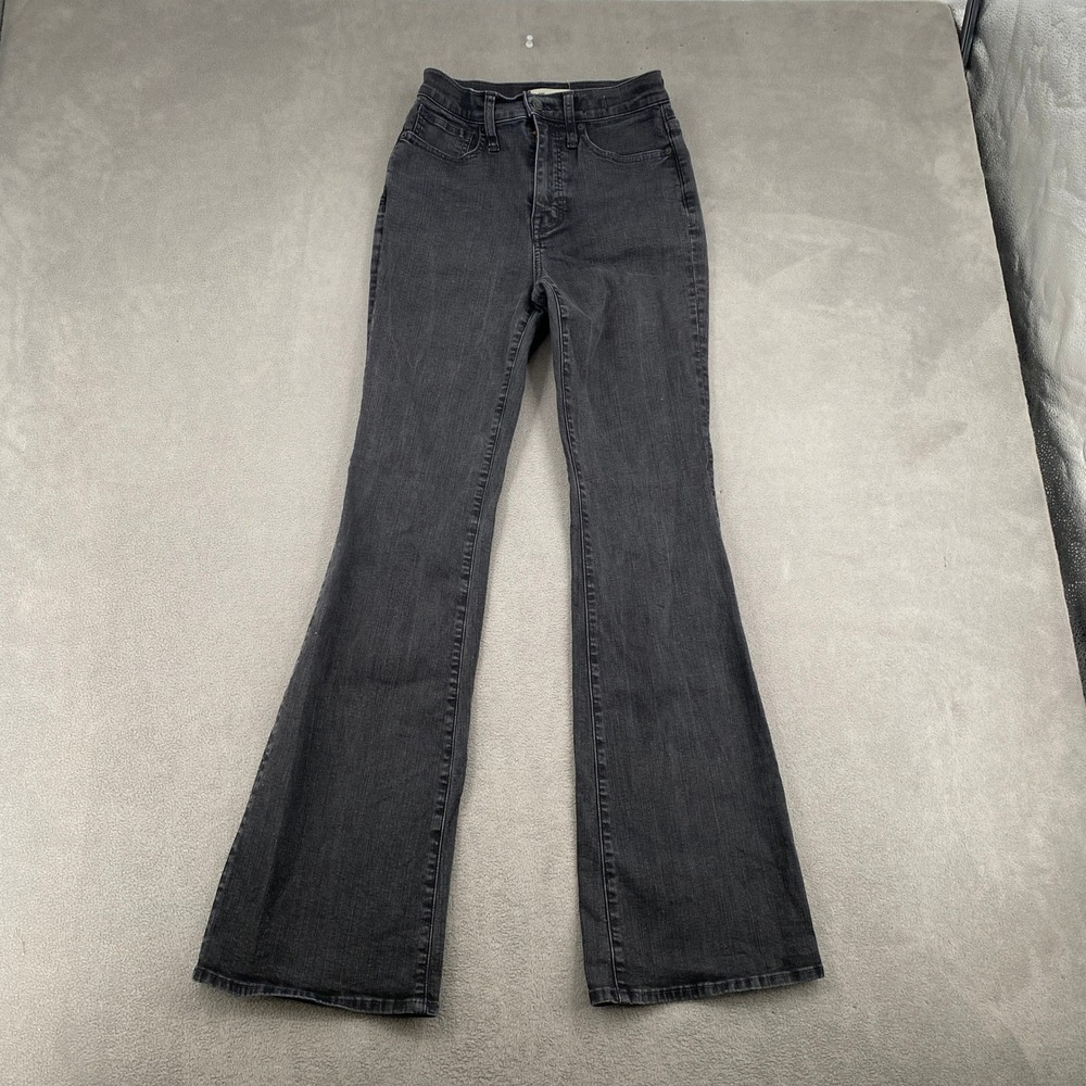 Madewell Skinny Flare Jeans High Rise Faded Black Size 25 8692